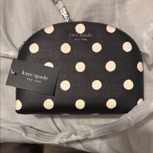 Kate Spade Black and Cream Dot Pouch